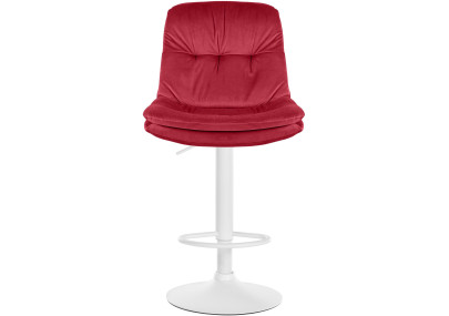 Tabouret de bar Laurel velours blanc rouge