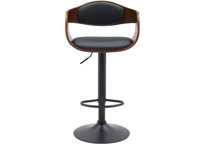 Lot de 2 tabourets de bar Kingston B simili cuir noyer/noir