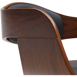 Ensemble de 2 tabourets de bar Kingston B en similicuir noyer/noir