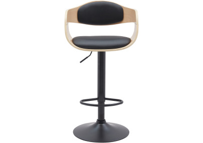 Lot de 2 tabourets de bar Kingston B en cuir synthétique naturel/noir