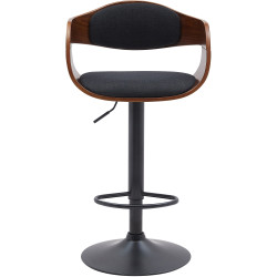 Ensemble de 2 tabourets de bar Kingston B, tissu noyer/noir