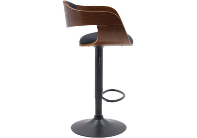 Lot de 2 tabourets de bar Kingston B en tissu noyer/noir