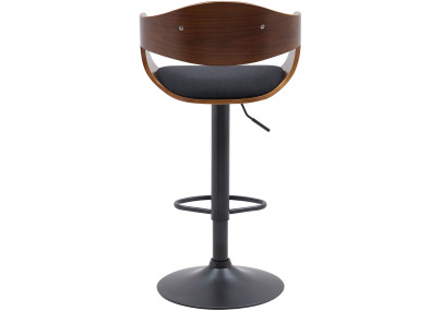 Ensemble de 2 tabourets de bar Kingston B, tissu noyer/noir