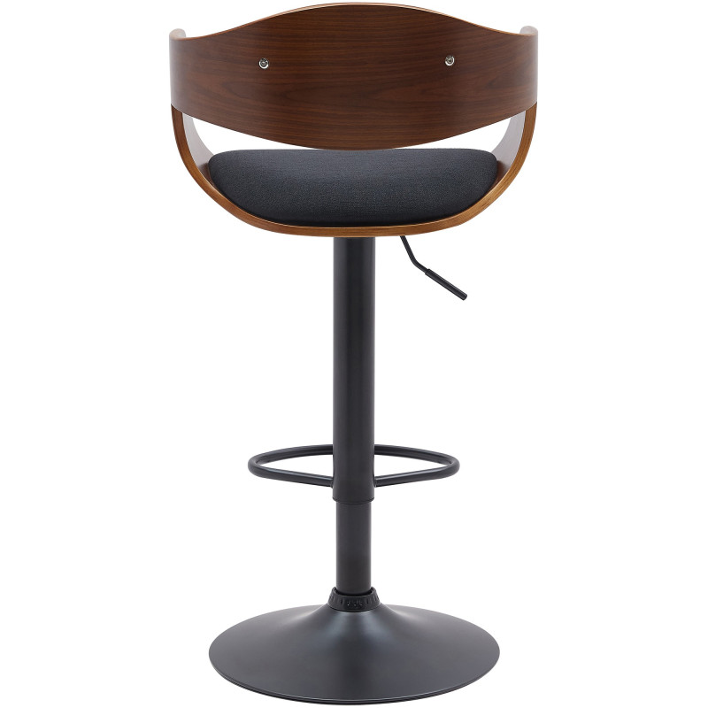 Ensemble de 2 tabourets de bar Kingston B, tissu noyer/noir