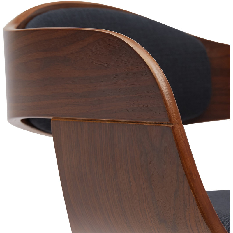 Ensemble de 2 tabourets de bar en tissu Kingston B noyer/noir