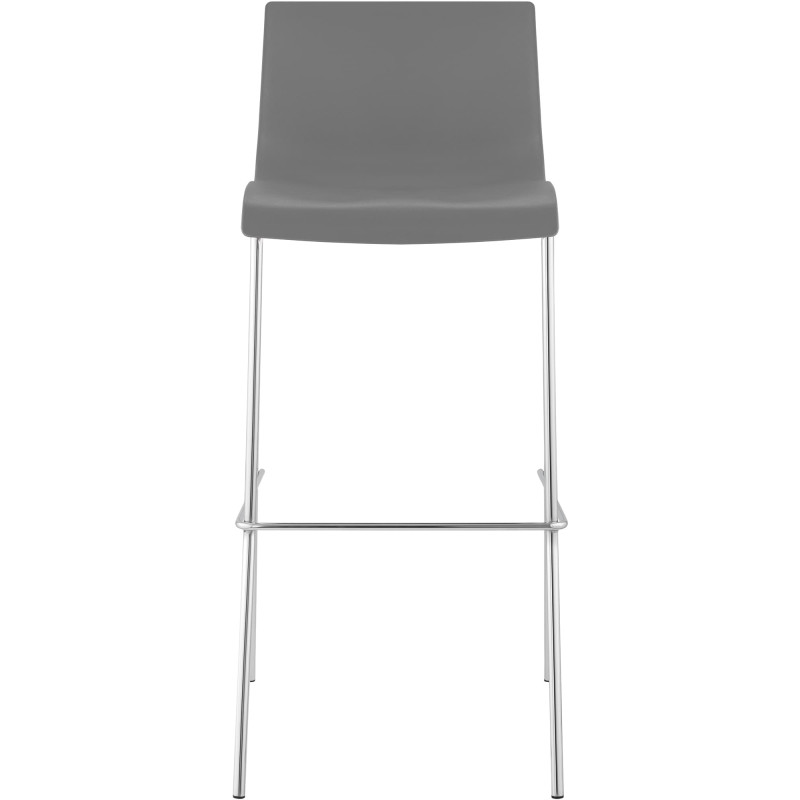 Lot de 2 tabourets de bar Hoover en plastique, structure à 4 pieds, gris chrome