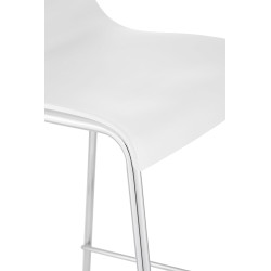 Set 2x Taburete Hover con Asiento de Plástico & Base de Metal Blanco,Cromado