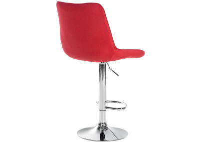 Ensemble de 2 tabourets de bar Toni, tissu, rouge chromé