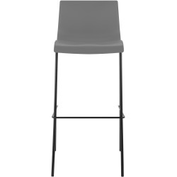 Set 2x Taburete Hover con Asiento de Plástico & Base de Metal Gris,Negro