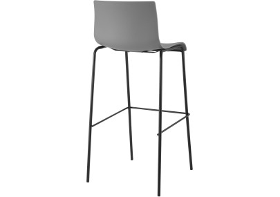 Lot de 2 tabourets de bar Hoover structure 4 pieds plastique noir gris