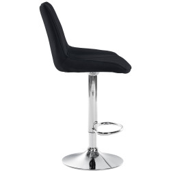 Ensemble de 2 tabourets de bar Toni, tissu, chrome noir