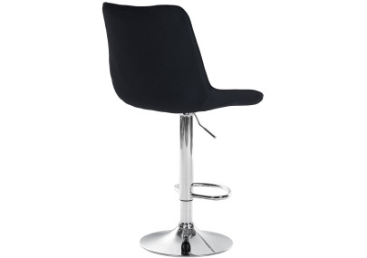 Lot de 2 tabourets de bar Toni tissu chrome noir