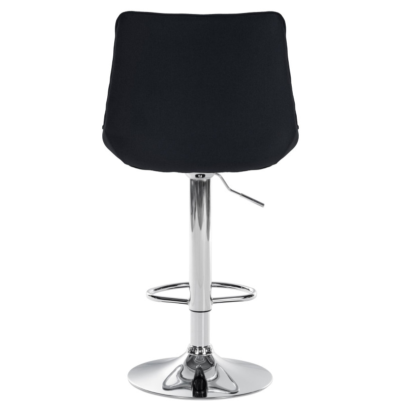 Ensemble de 2 tabourets de bar Toni, tissu, chrome noir