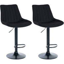 2er Set Barhocker Toni Stoff schwarz