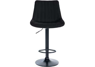 Ensemble de 2 tabourets de bar Toni, en tissu noir