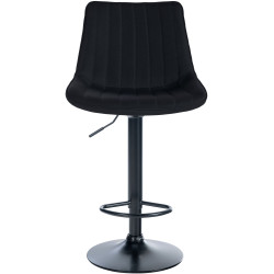 Ensemble de 2 tabourets de bar Toni, tissu noir noir