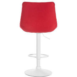 Ensemble de 2 tabourets de bar Toni, en tissu, blanc/rouge