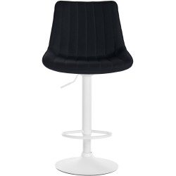 Ensemble de 2 tabourets de bar Toni, tissu blanc noir