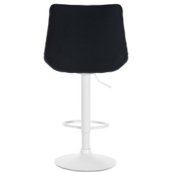 Lot de 2 tabourets de bar Toni, tissu, blanc/noir