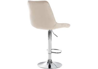 Lot de 2 tabourets de bar Toni velours chrome crème