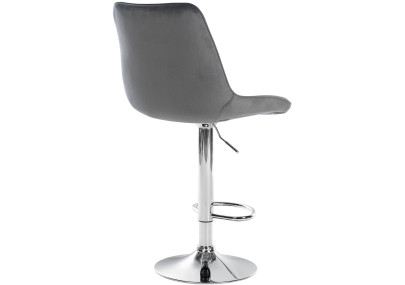 Lot de 2 tabourets de bar Toni velours chrome gris foncé