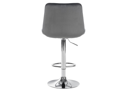 Lot de 2 tabourets de bar Toni velours chrome gris foncé