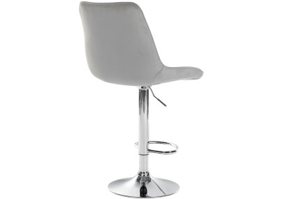 Lot de 2 tabourets de bar Toni velours gris chrome