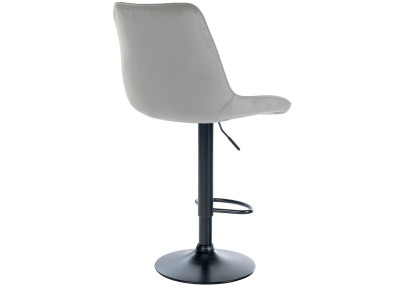 Lot de 2 tabourets de bar Toni velours noir gris