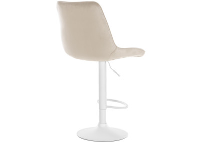 Lot de 2 tabourets de bar Toni velours blanc crème