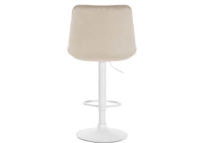 Lot de 2 tabourets de bar Toni en velours blanc/crème