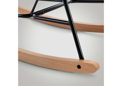 Silla Mecedora Sanka En Terciopelo Crema