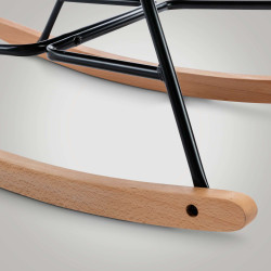 Fauteuil à bascule Sanka, velours, crème