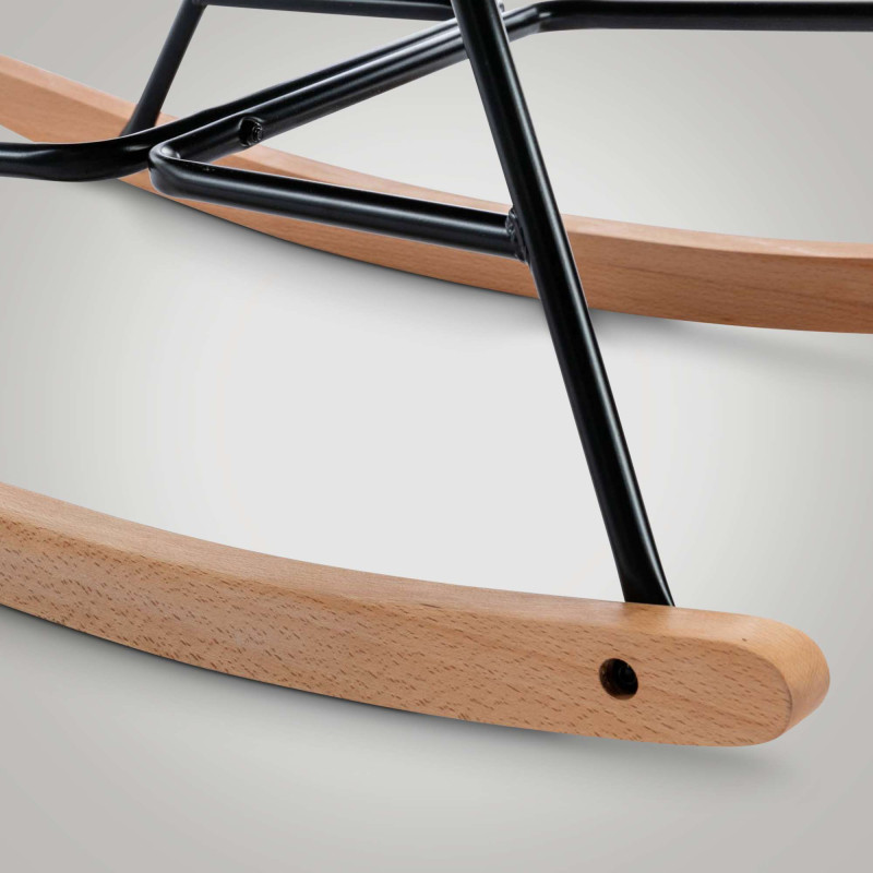 Silla Mecedora Sanka En Terciopelo Crema