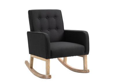 Fauteuil à bascule de rêve, tissu noir