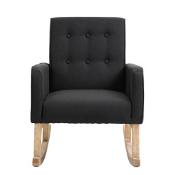Fauteuil à bascule de rêve, tissu noir
