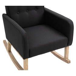 Fauteuil à bascule de rêve, tissu noir