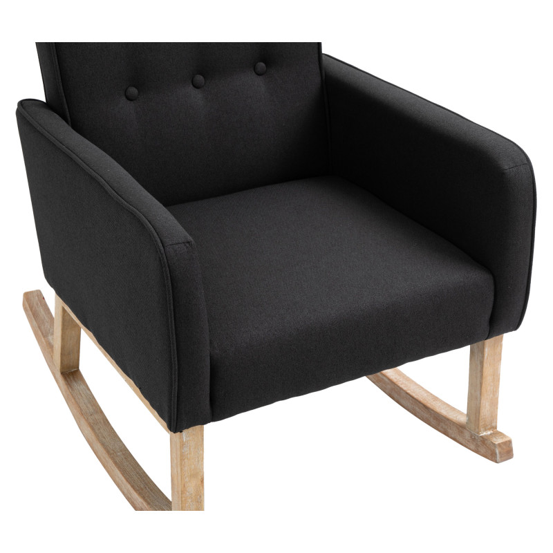 Fauteuil à bascule de rêve, tissu noir