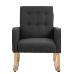 Fauteuil à bascule de rêve, tissu gris foncé