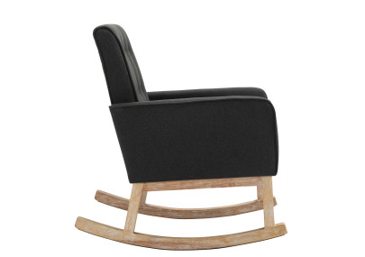 Silla mecedora Dream tapizada en tela Gris oscuro