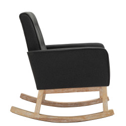 Silla mecedora Dream tapizada en tela Gris oscuro