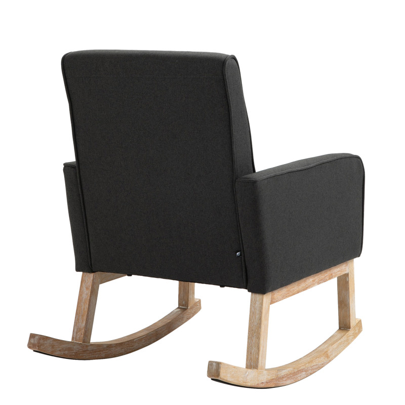 Silla mecedora Dream tapizada en tela Gris oscuro