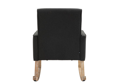 Silla mecedora Dream tapizada en tela Gris oscuro