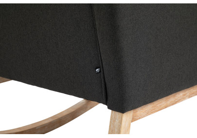 Silla mecedora Dream tapizada en tela Gris oscuro