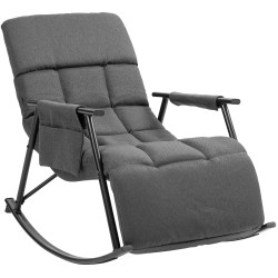 Fauteuil à bascule Cathy, tissu gris foncé