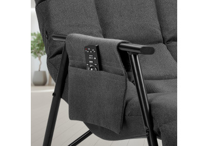 Fauteuil à bascule Cathy, tissu gris foncé