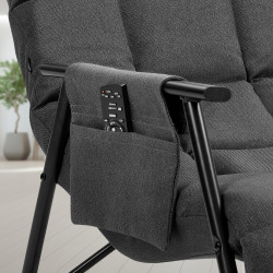 Fauteuil à bascule Cathy, tissu gris foncé