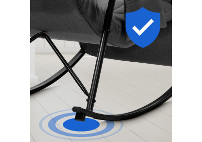 Cathy gris oscuro tela mecedora