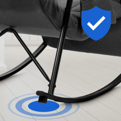 Fauteuil à bascule Cathy, tissu gris foncé