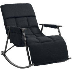 Fauteuil à bascule Cathy, tissu noir