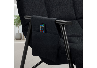 Fauteuil à bascule Cathy, tissu noir